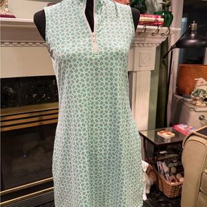 Tommy Bahama Sleeveless Aqua Patterned Dress